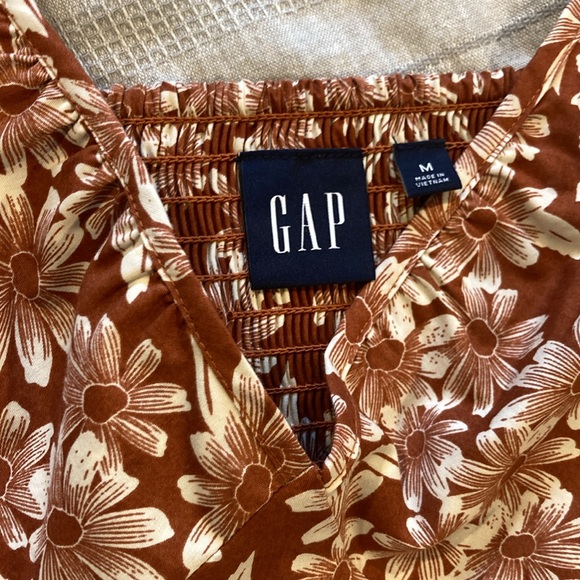 Gap brown and white floral cotton sundress, size Medium - Picture 5 of 6